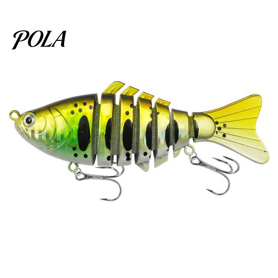 9.5CM/13.7G Multi-Jointed Fishing Lure with Hooks, Slow Sinking 7-Section Swimbait, Bionic Hard Artificial Bait for Freshwater Saltwater Fishing