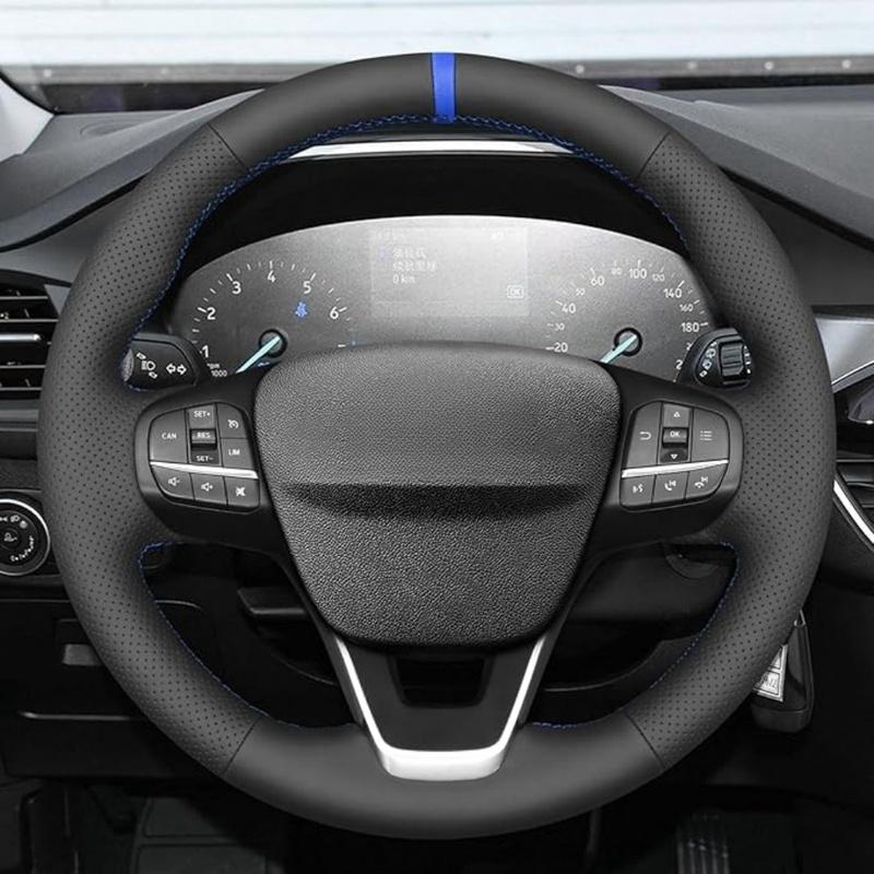 Steering Wheel Cover Faux Leather For Ford Bronco E-Transit Sport Escape Maverick Transit -2024 Braiding Cover Accessories