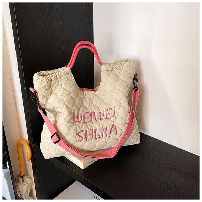 

Большая вместительная вышитая студенческая сумка для поездок на работу, новая портативная сумка-тоут dopamine легкая сумка-мессенджер через плечо