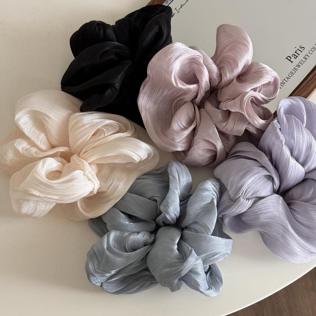 Korean Style Satin Pearlescent Flower Hair Tie