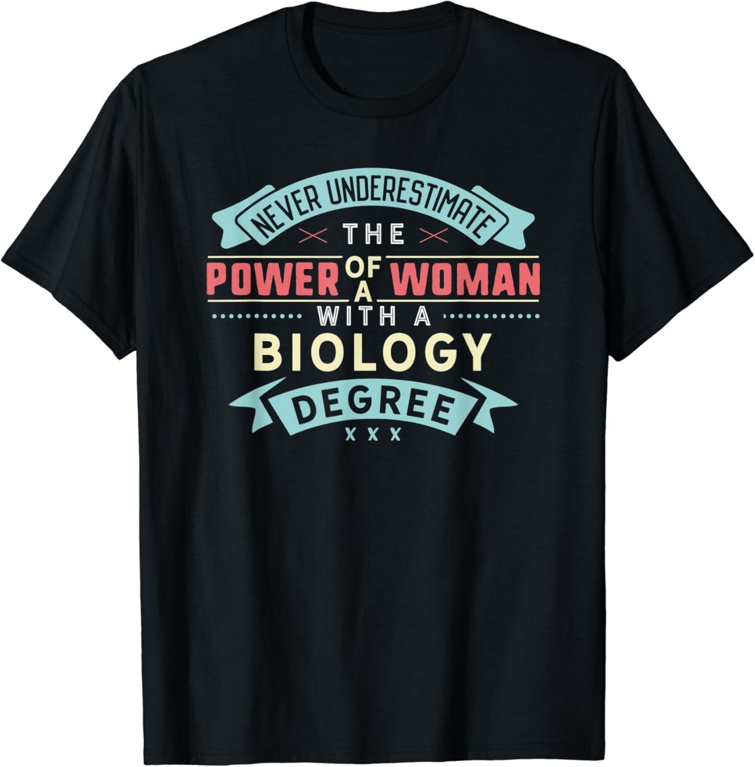 

Funny Biology Degree Major Shirt Strong Woman Graduation Gift Unisex T-Shirt 5XL різнокольоровий