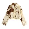 Autumn new women's clothing, European and American French animal print artificial fur effect coat