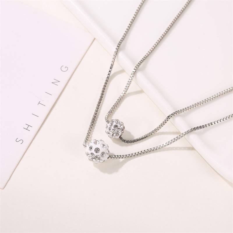 Shambhala Double Necklace Ball Ball Clavicle Chain Simple Short Section Ladies Clavicle Chain Jewelry ADM