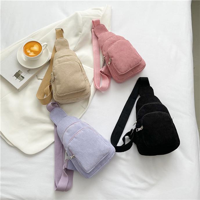 

Женская легкая сумка через плечо нагрудная вельветовая поясная сумка через плечо