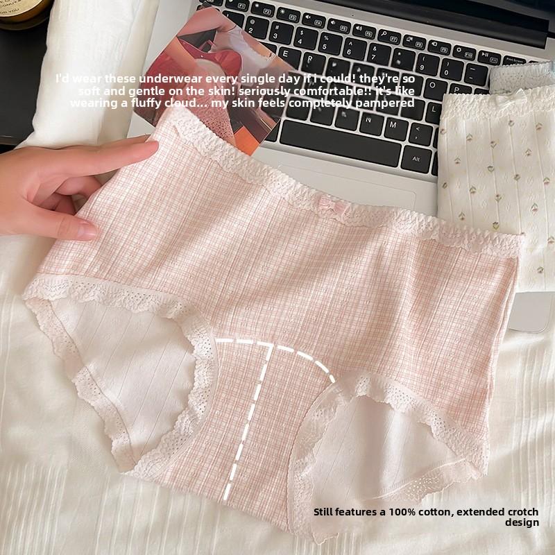 Plus Size Women's Sweet Poodle Cotton Breathable Anti Tardiness Briefs