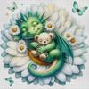 Full Embroidery Eco-cotton Thread 11CT Printed Dragon Cross Stitch Kit 50x50cm