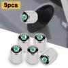 5pcs Metal Car Tire Wheel Theftproof Cap Air Valve Stem Dust Waterproof Cover For Skoda Fabia Superb Rapid Yeti Karoq Vision MK3  VR6