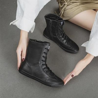 CCVV2022 Herbst/Winter Damen-Martinstiefel aus Rindsleder mit hohem Schaft – weich, flach, vielseitiger Ritterstil.