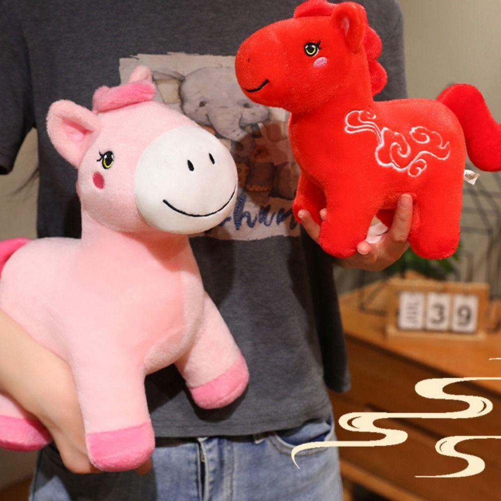 Letter Print Plush Horse Doll Soft Stuffed Horse Stuffed Animal Zodiac Horse Figurine  Car Decor