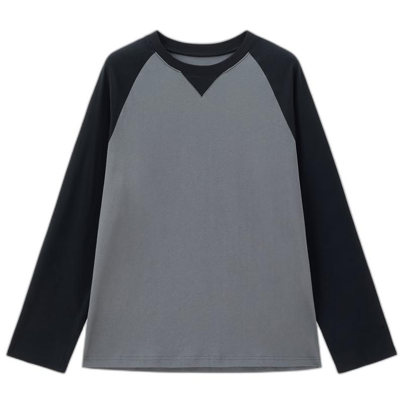 Giordano Men s Pure Cotton Raglan Color Block Long Sleeve T-Shirt XL