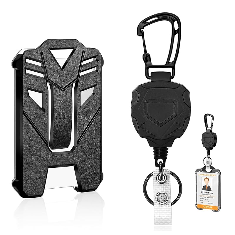 

[CRAZY SHARK] reel keychain powerful carabiner pin-on reel key reel metal wire Maximum 80cm key chain extend Durable Loss prevention name holder, card