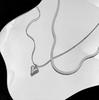 Double Layered Love Heart Pendant Necklace for Women Silver Color Simple Neck Chain Choker Fashion Jewelry Birthday Gifts
