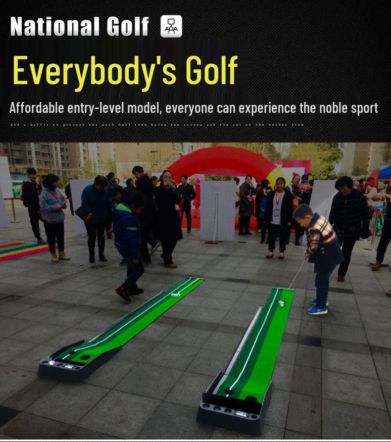 Indoor Ball Return Golf Putting Practice Set with Baffle - Portable and Popular
