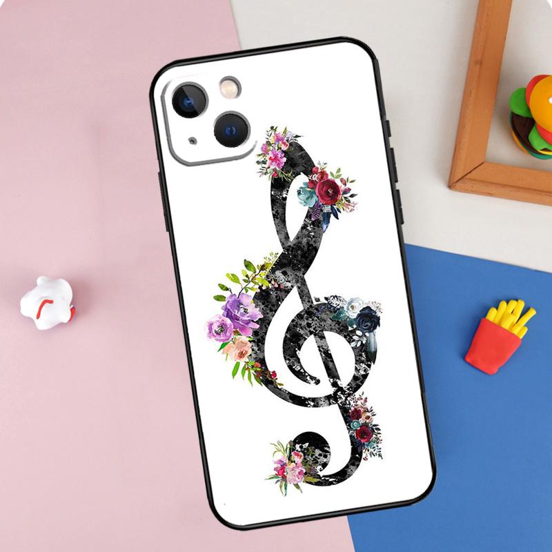 Treble Clef Music Note Phone Case For iPhone 15 Pro Max 11 12 13 14 16 Pro Max Mini XR 16e 15 16 Plus Cover Shell