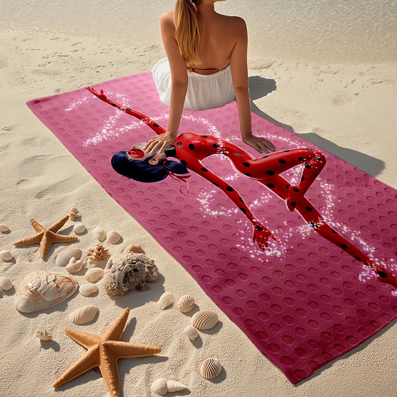 Ultra-Soft Beach Towel with Ladybug Theme,Ideal for Pool - Camping, Diving - Perfect Travel Essential, Vibrant Beach Towel.
