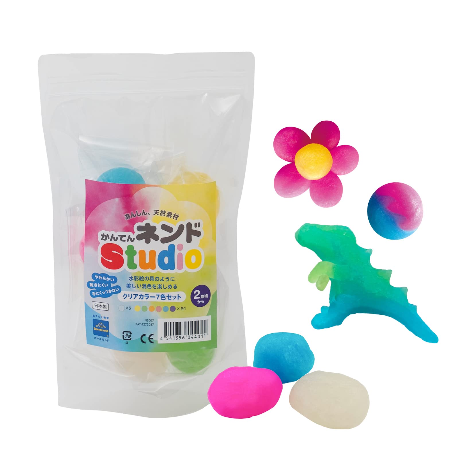 

BorneLund Original Kantennendo Studio Clear Color 7 Color Set Agar Clay for Ages 2 and Up NS007