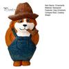 Western Cowboy Dog Figurine Style Pipe Puppy Figurine, Hand Carved Basswood Unique Painted Craft Gift Statue, Compact Ornament for Home Office Desktop