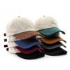 Men Casual Corduroy Baseball Cap Adjustable Strap Two Toned Trucker Hat Summer