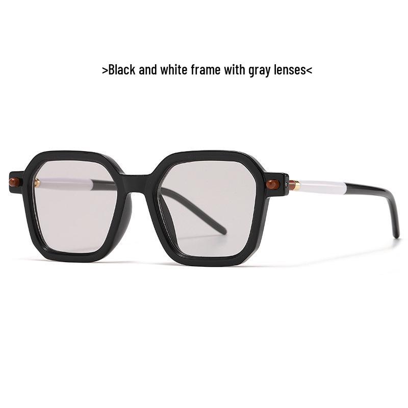 

Европейский и американский уличный стиль квадратные литературные солнцезащитные очки 86601 - Минималистичная модная звезда плоские линзы