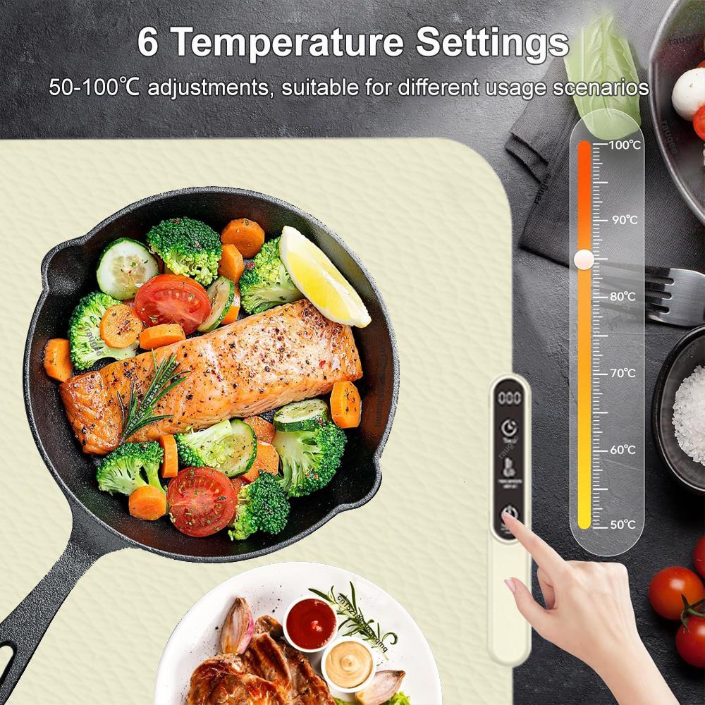 Electric Food Warmer Mat Food Heating Plate Foldable Warming Tray For Kitchen Fast Heating Plate Silicone Food Warming Mat