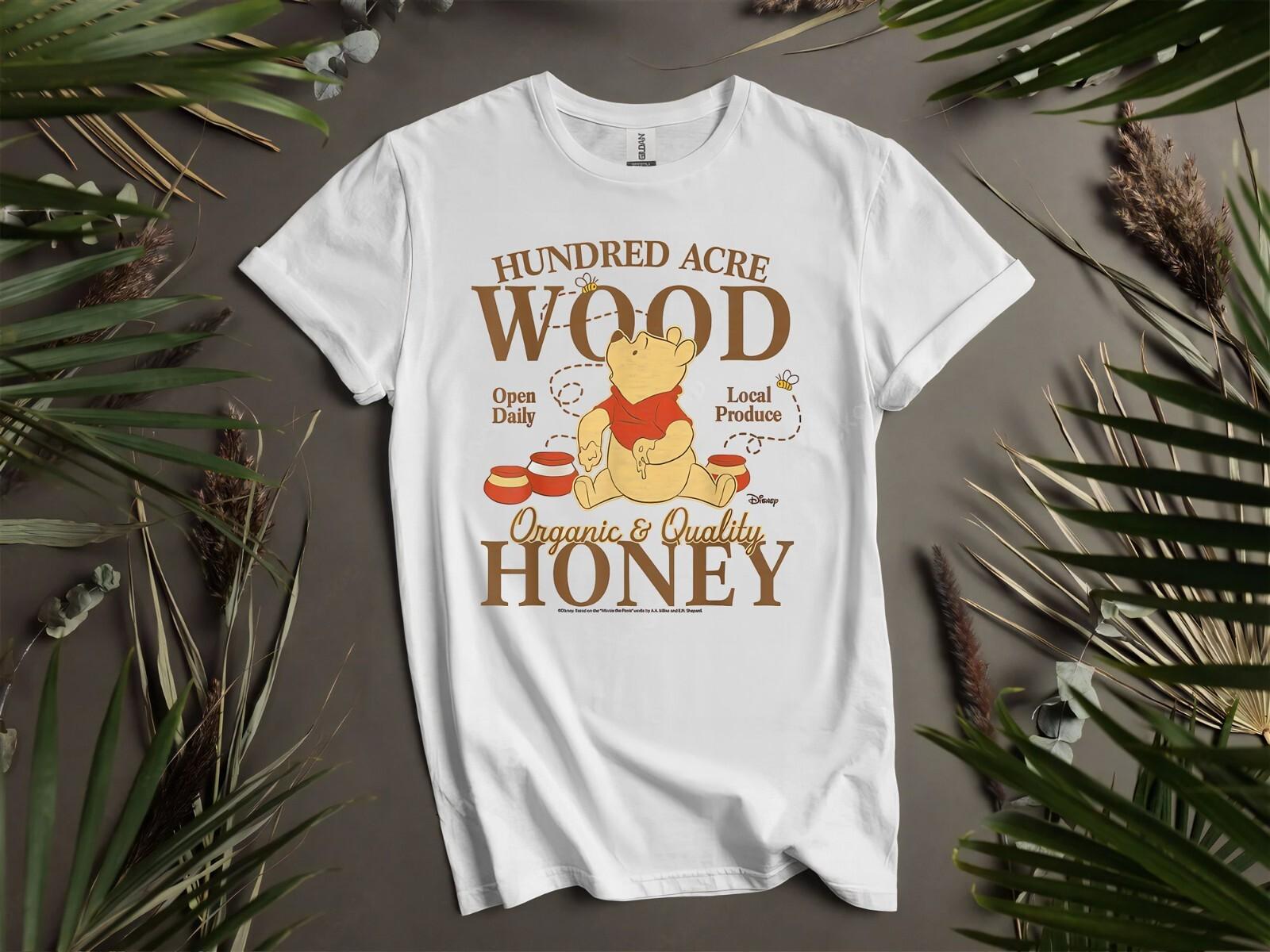 Acre Wood Pooh Organic Honey Winnie Hoodie Tshirt Men Women Unisex AD1009 S