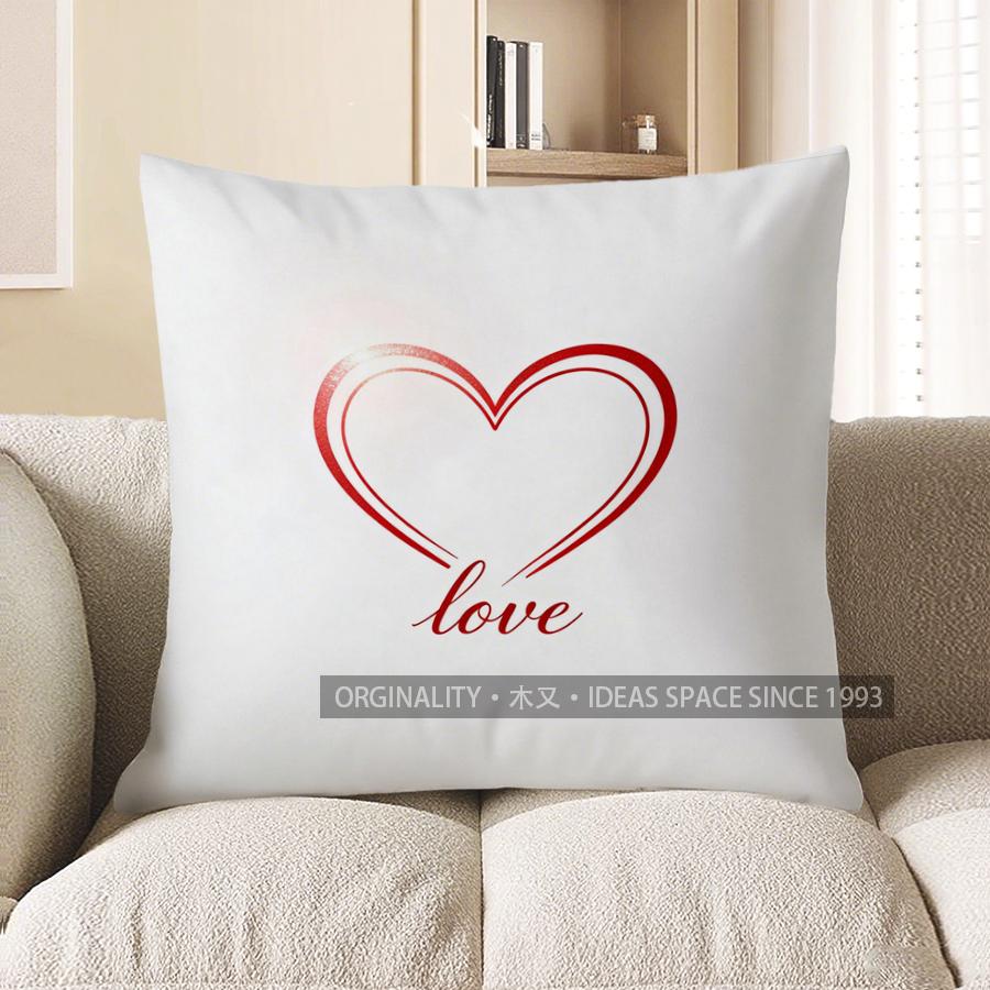 

2D Happy Valentine Heart Pattern Throw Pillow Pattern Cushion Cover Suitable For Sofa Bedroom Car Pillow Cover 40x40cm