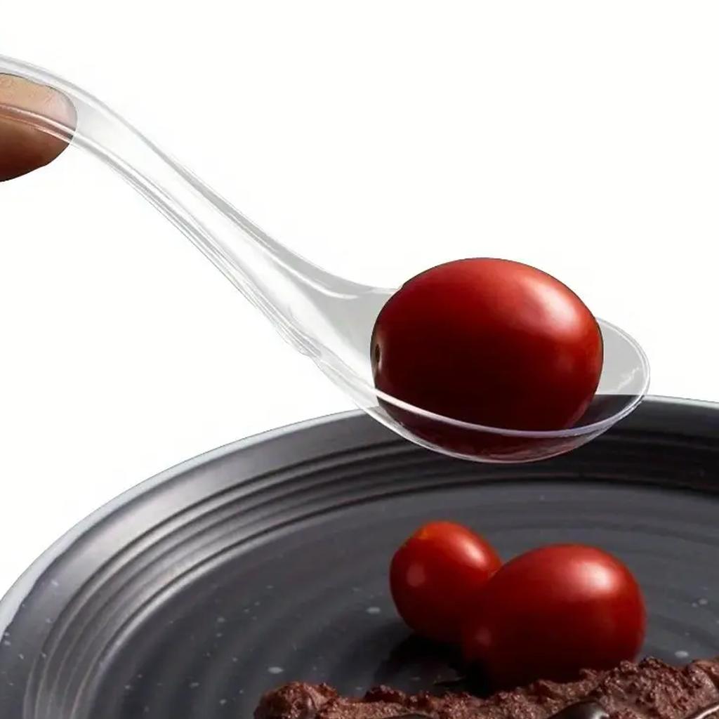 50/100/200PCS High-Quality Transparent Plastic Disposable Spoons Clean And Durable Tableware Suitable For Picnics And Daily Use