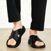 Sommersandalen Herren Leder Klassisch Römisch Zehenfrei Slipper Outdoor Strand Gummi Sommerschuhe Flip Flop Wassersandalen