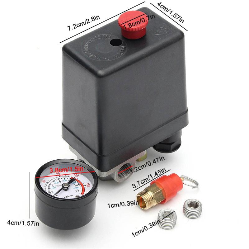 

Air Pressure Switch Air Compressor Accessories With Switch Manifold Pressure Regulator Aluminum Alloy Safety Pressure Valve United States