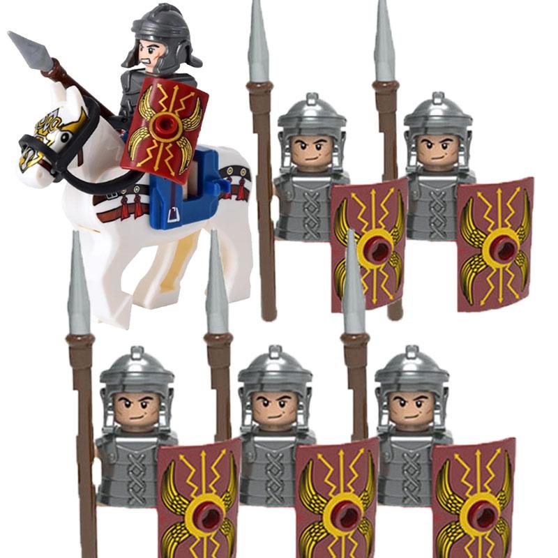 MOC Medieval Lion King Castle Knight Building Blocks Figure Accessories War Horse Cavalry Warrior Crusaders Toy Gift Bricks N029