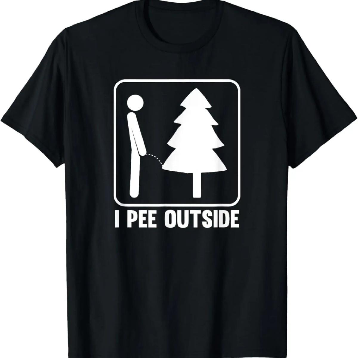 I Pee Outside Funny Camping T-Shirt T-Shirt S