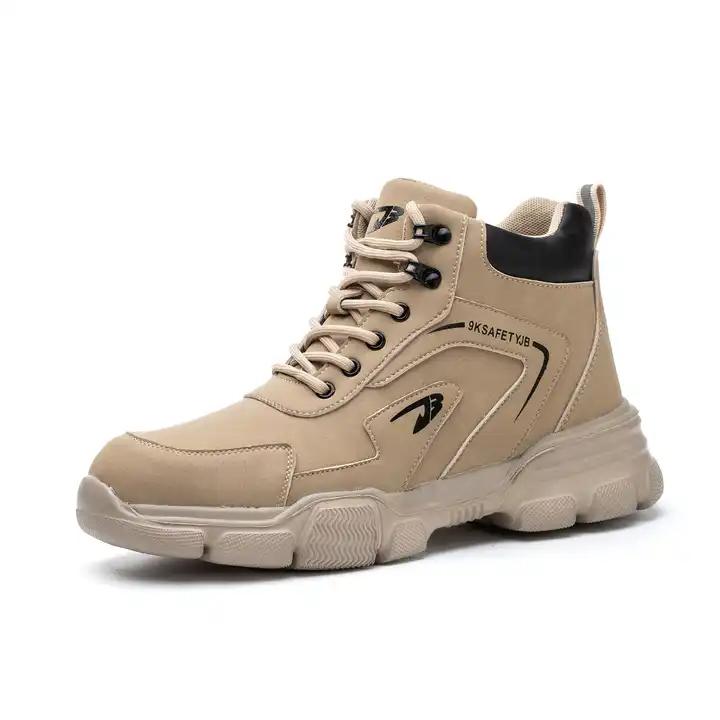 

LUDEY Кухонная нескользящая рабочая обувь Композитный подносок Мужская спортивная обувь Стальной подносок Защитные ботинки 38 бежевый