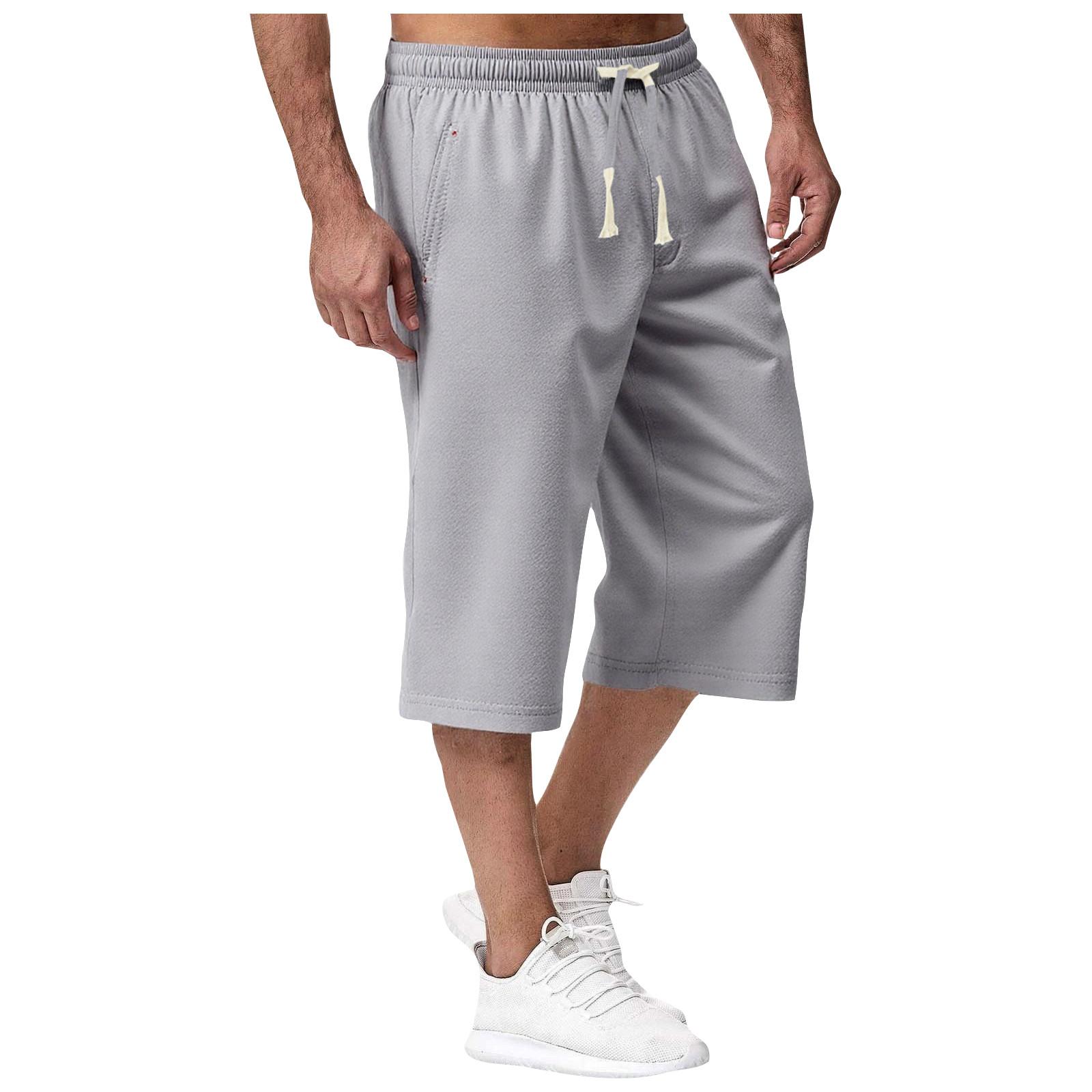 

Повсякденні шорти, чоловічі пляжні штани великих розмірів, суцільний колір, мінімалістичний стиль XXXL білий