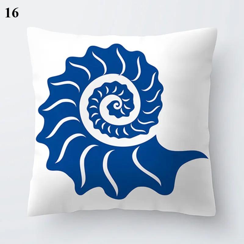 Blue Marine Animal Pillowcase Office Living Room Home Pillowcase Car Ornaments