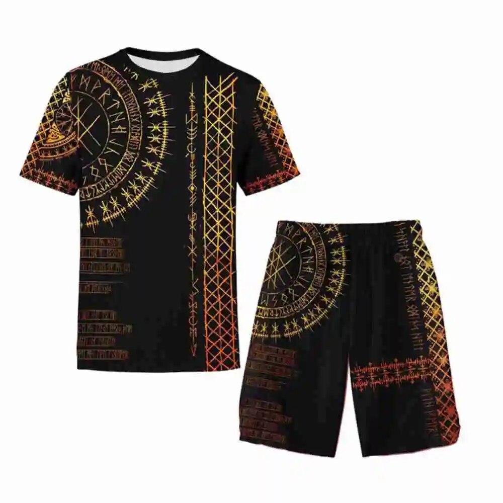 Men Clothing 3D Printed T-shirt Suits Plus Size Fashion Funny Graphic Round Neck Ropa Fashion Designer Short Sleeve 2 Pieces