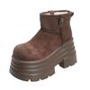 Women Snow Boots Non-slip Winter Warm Plush Short Boots Thick Fur High Platform Ankle Boots 10CM Suede Leather Chunky Sneakers