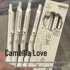 Minimalist Camellia Love Quick-Dry Gel Pen, 0.5mm Black for Students & Exams