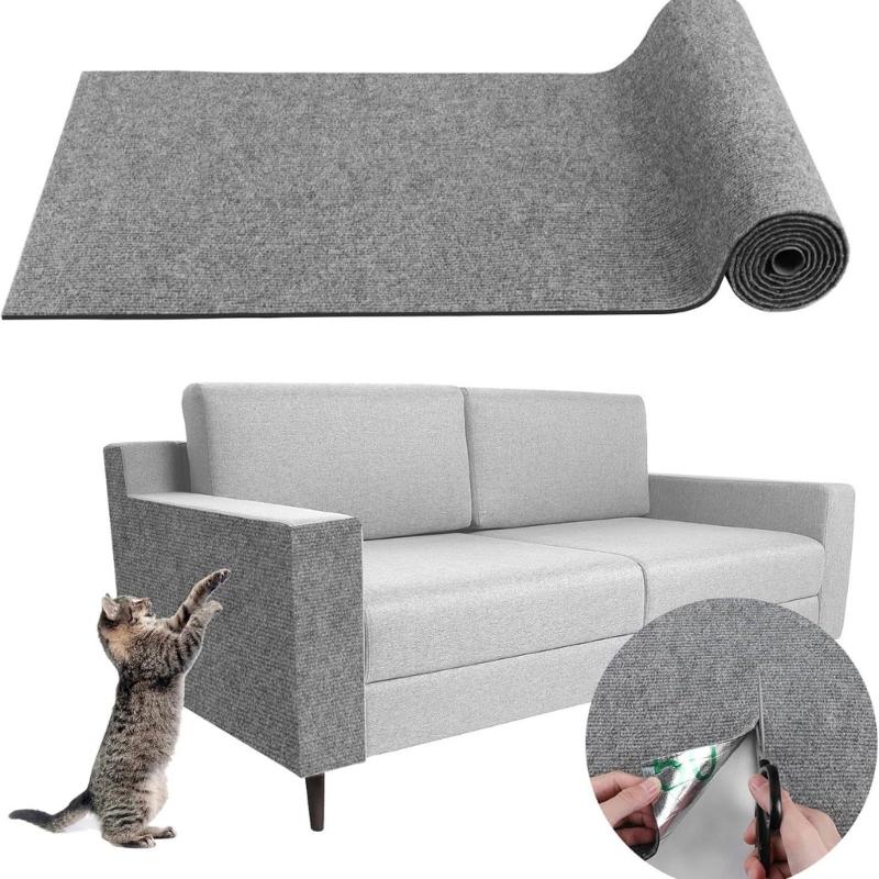 2pcs Cats Scratching Post Furniture Protectors Trimmable NonSlip Polyester Carpet Pad
