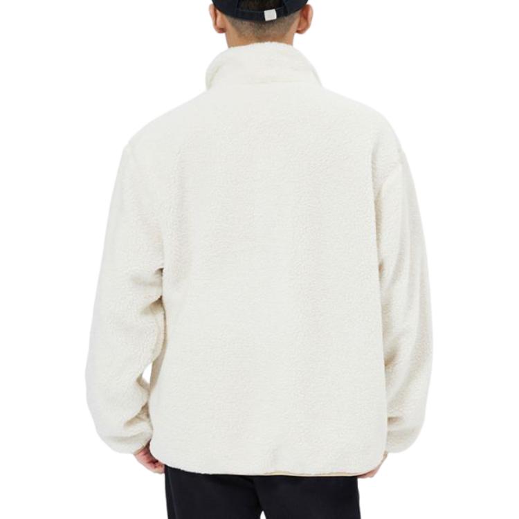 New Balance Velvet Jackets Unisex White Stand Collar Moderate AMJ13346-MLT