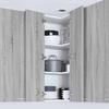 Hanging Corner Cabinet with Storage Grey Sonoma and White 57 X 57 X 100 Cm
