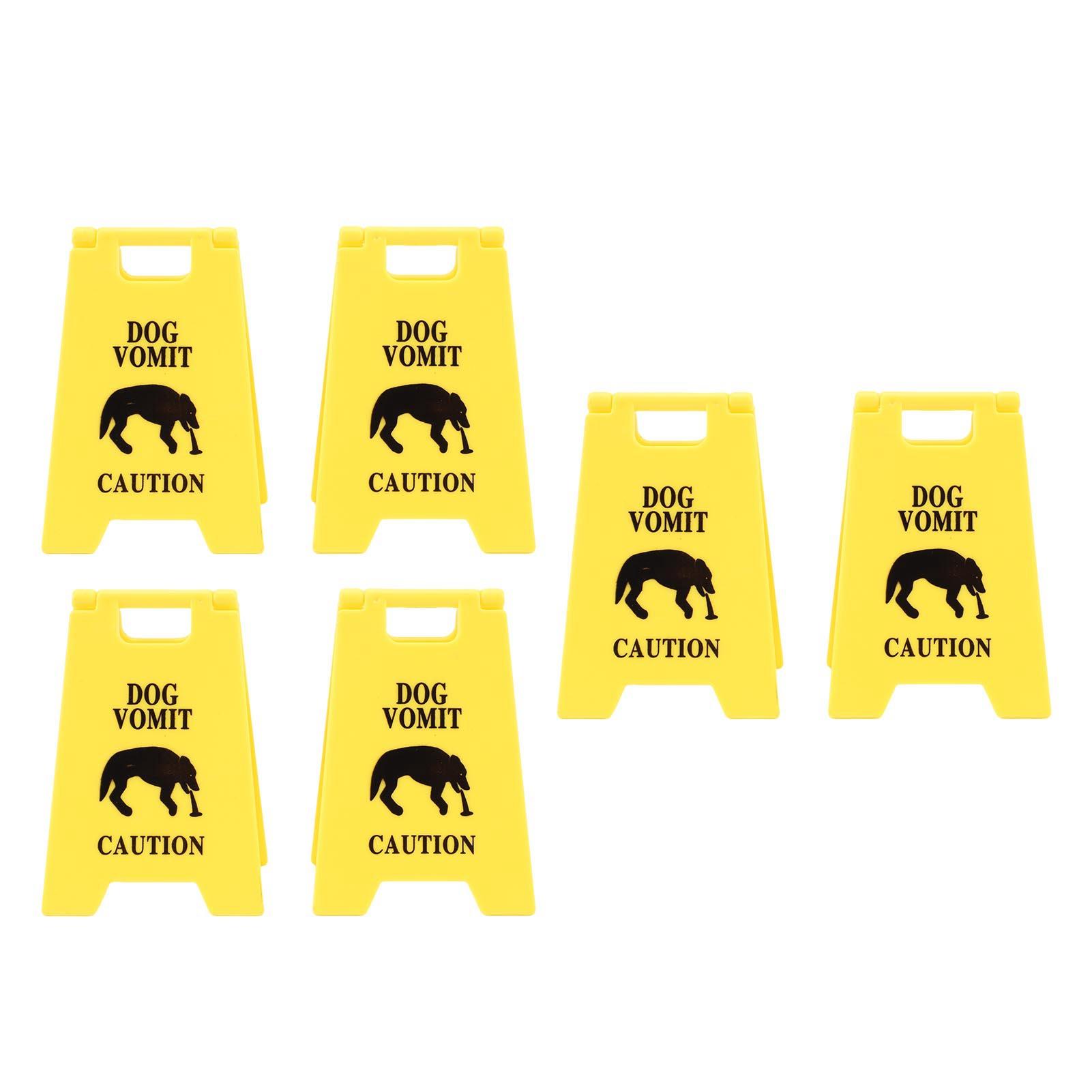 6PCS Dog Vomit Caution Sign Printed Funny Pet Vomit Warning Sign for Yard   Remind Decoration