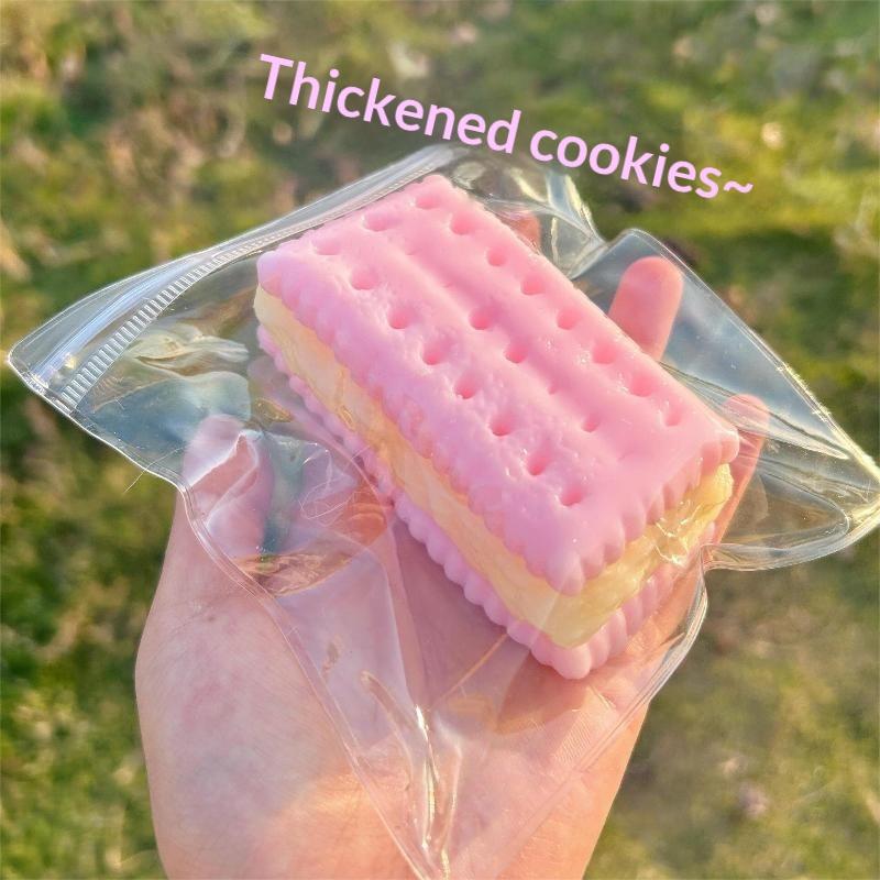 Slow Rebound Biscuit Squishy Toy Ultra Soft Texture Elastic Pinch Feel Stress Relief Squeeze Toy Funny Entertainment 1Pc