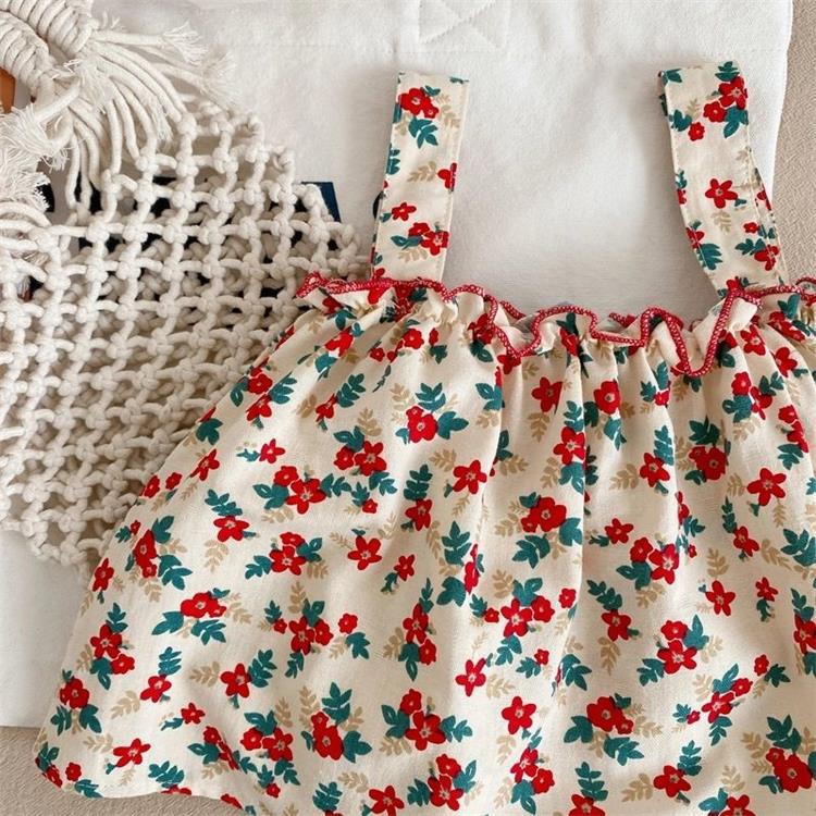 2022 Sommer Koreanischer Stil Baby Mädchen Camisole & Shorts Zweiteiler