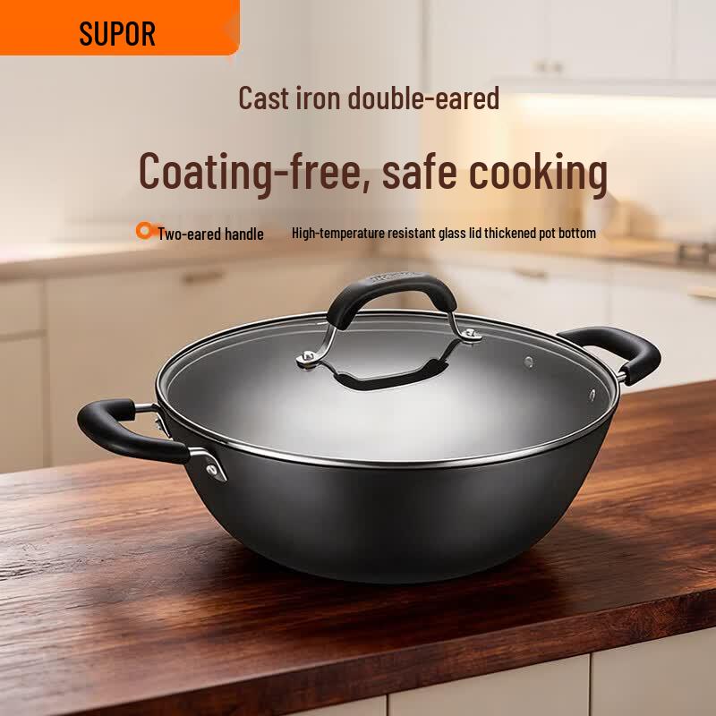Supor 36cm Cast Iron Deep Wok