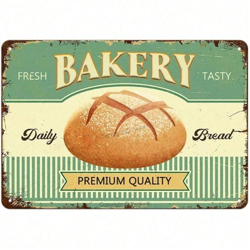 

Vintage Bakery Bread Metal Poster Wall Art for Kitchen