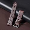 Breathable Genuine Leather Watch Strap Quick Release 20mm 22mm Cowhide Band Oil Wax Black Red Yellow Brown Women Men Watchbands