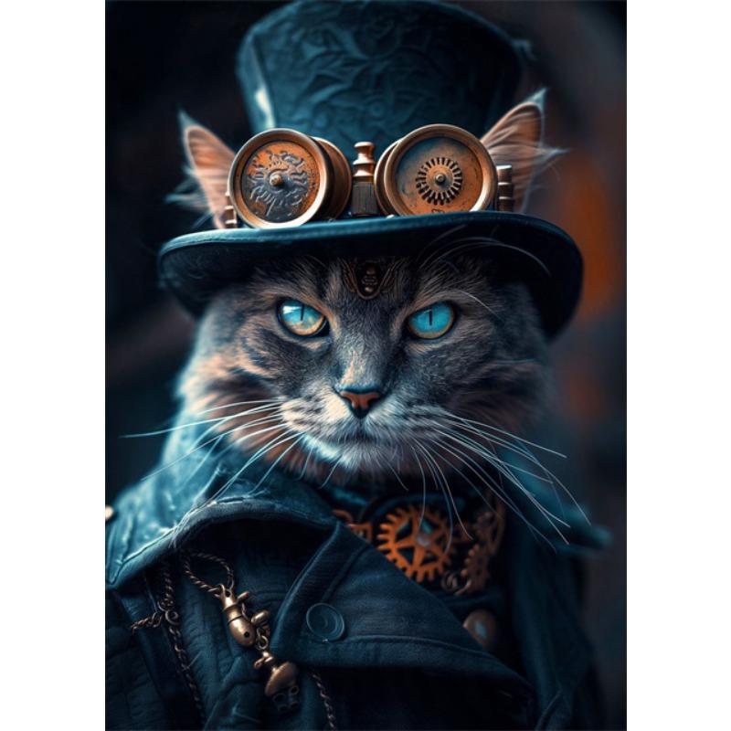 Cool Steampunk Animals Portrait Canvas Print Posters Pictures Retro Animal Wall Art Painting Mural for Living Room Home Decor