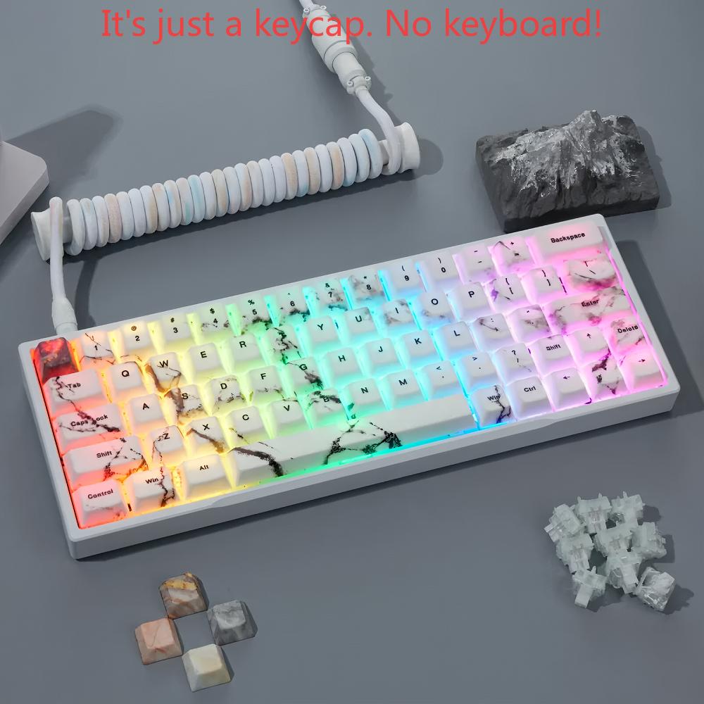 130 Keys Marble Theme Keycaps Cherry PBT 3.0 Autumn View Personalized Keycaps for Mx Switch Mechanical Keyboards