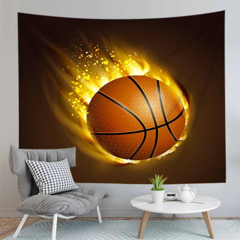 Sports Theme Basketball Pattern Tapestry Bedroom Living Room Tapestry Home Wall Decoration Tapestry