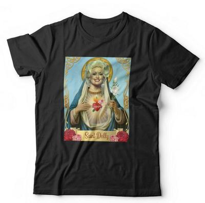 T-shirt Saint Dolly Unisex e Bambino Parodia Divertente Musica Country Western Vergine Maria